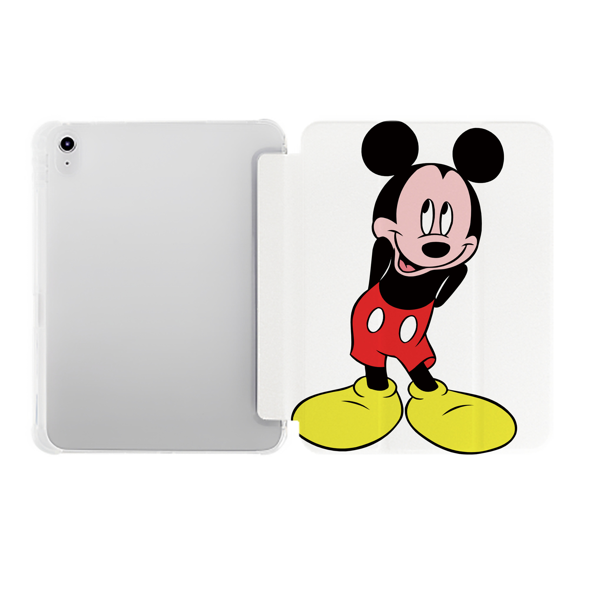 （画像用） ミッキーマウス Mickey Mouse IPad ケース ペン収納付き 三つ折りスタンド PUレザー×シリコン 対応機種9.5/10.5/10.9インチ